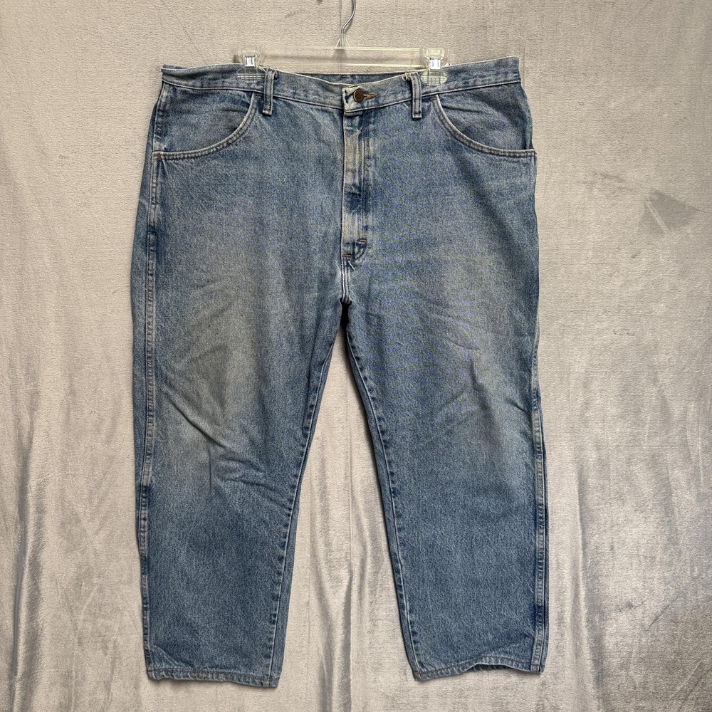 Rustler Jeans Mens 40x29 Blue Medium Wash Regular Fit Straight Denim Pants‎
